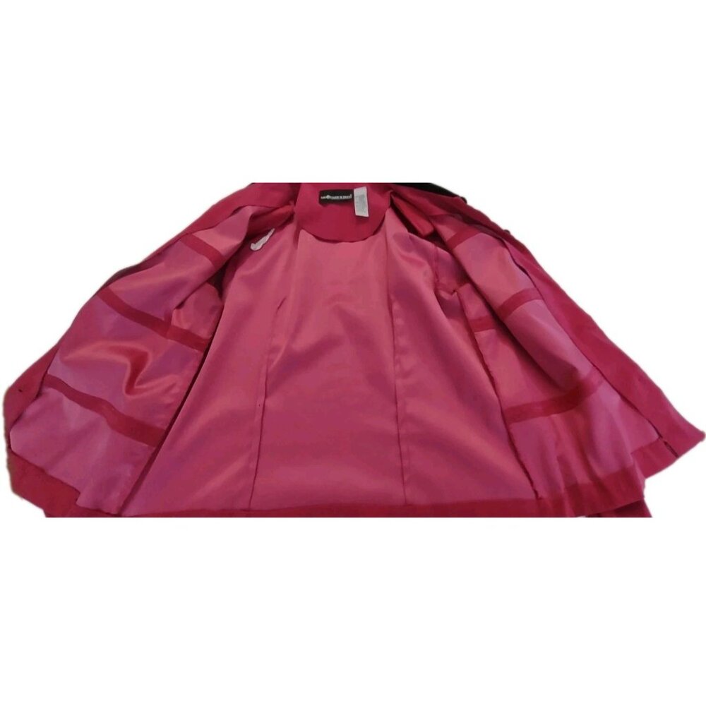 Sag Harbor Dress Fushia Hot Pink /Black Velvet Blazer Women Size 16 Beautiful - Picture 8 of 11